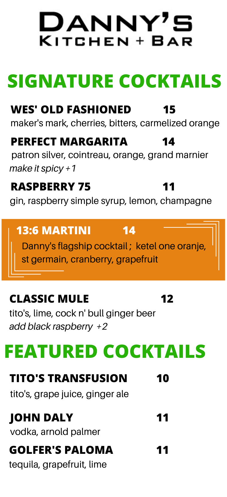 2023 09 Current Cocktails Menu